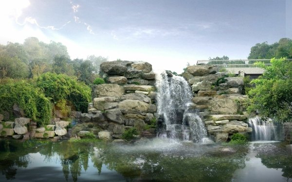 Nature Waterfall Waterfalls China Landscape Park HD Wallpaper | Background Image
