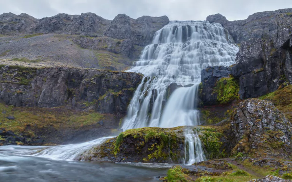 Iceland nature waterfall Dynjandi HD Desktop Wallpaper | Background Image