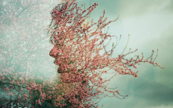  Woman's Profile - Spring Blossoms
