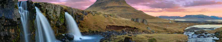 waterfall Kirkjufoss Kirkjufell mountain Iceland photography panorama HD Desktop Wallpaper | Background Image