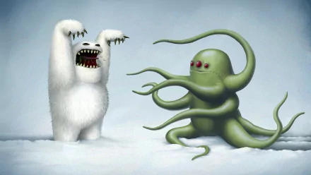 snow fangs fantasy creature HD Desktop Wallpaper | Background Image
