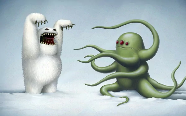 snow fangs fantasy creature HD Desktop Wallpaper | Background Image