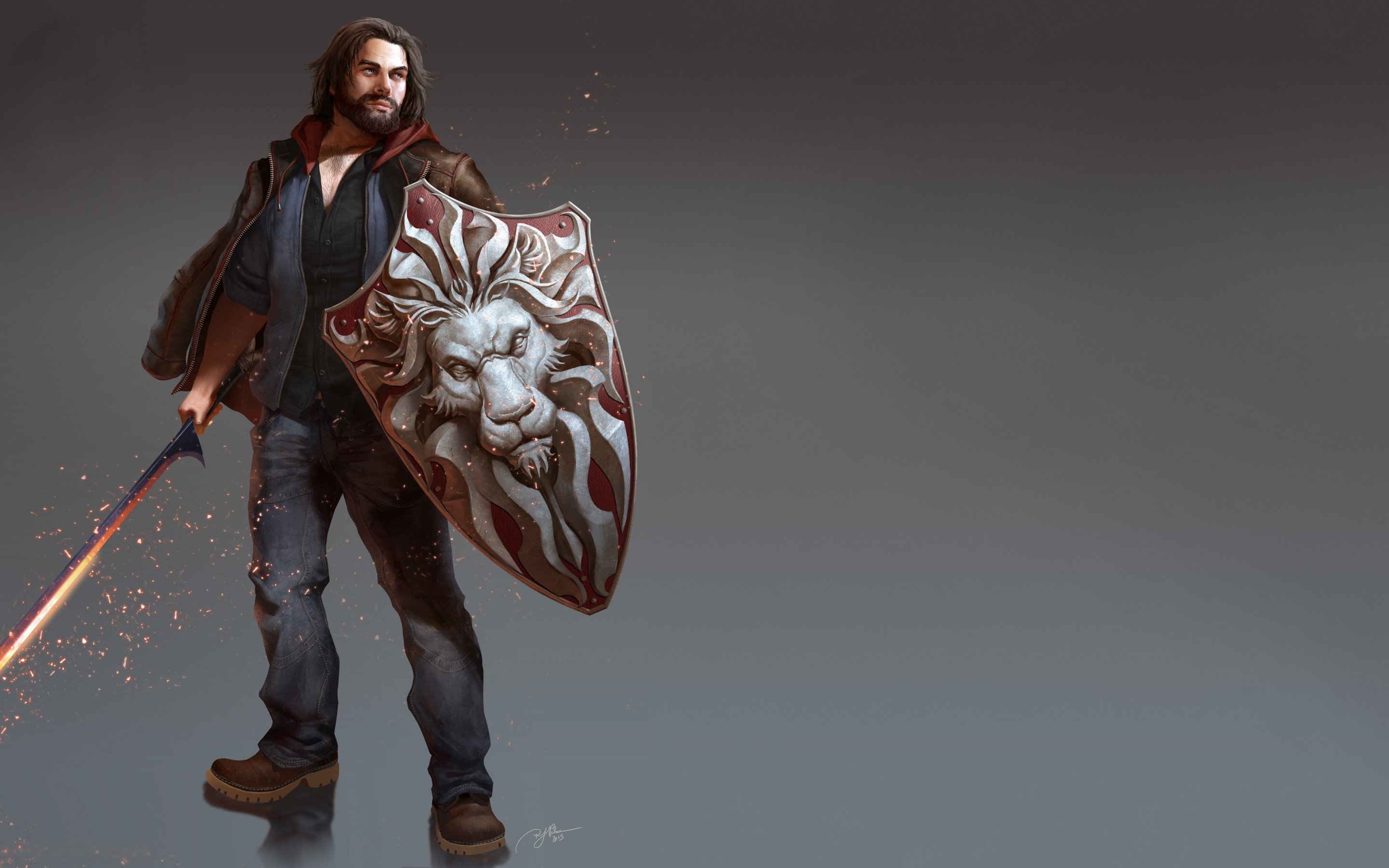 fantasy warrior with shield