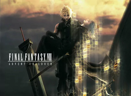 Kadaj and Cloud Strife from Final Fantasy VII: Advent Children are depicted in this striking HD wallpaper, capturing the intense emotion and drama of the anime.
