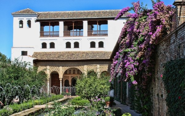 Man Made Alhambra Castles Spain Granada Garden HD Wallpaper | Background Image
