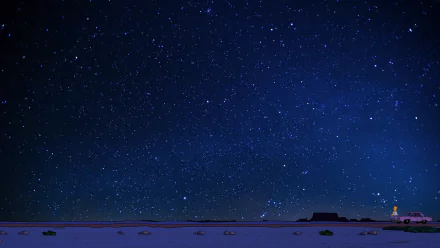 HD PC desktop wallpaper featuring Homer Simpson from the TV show The Simpsons set against a starry night sky background.