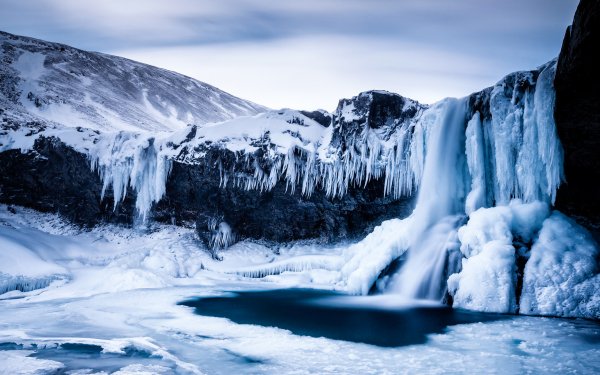 Nature Ice Waterfall Winter HD Wallpaper | Background Image