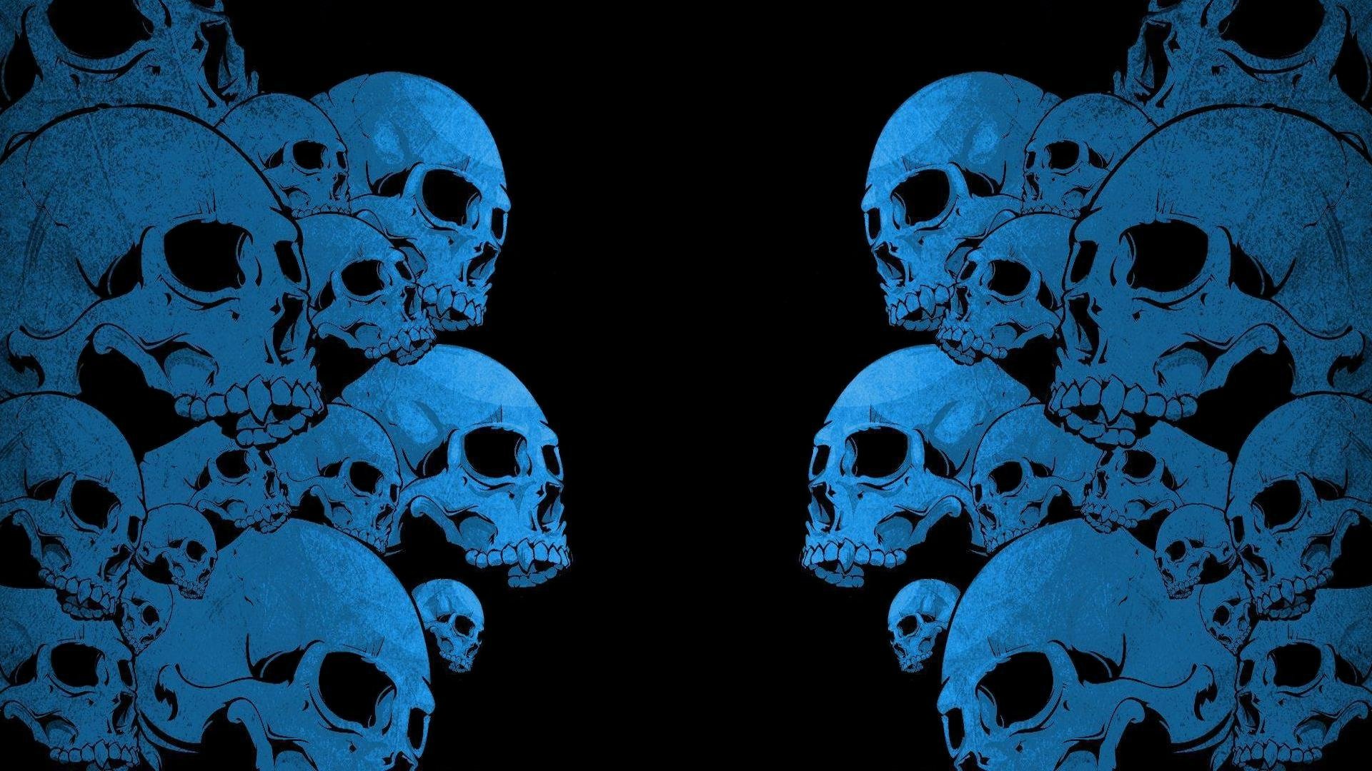 Download Blue Dark Skull HD Wallpaper