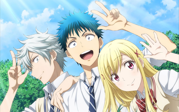 Anime Yamada-kun and the Seven Witches Urara Shiraishi Ryu Yamada Toranosuke Miyamura HD Wallpaper | Background Image