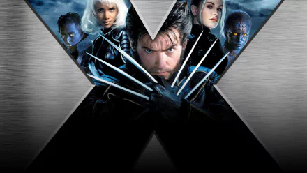 HD desktop wallpaper featuring Nightcrawler, Rogue, Mystique, Wolverine, and Storm from the movie X2: X-Men United starring Anna Paquin, Halle Berry, and Hugh Jackman.