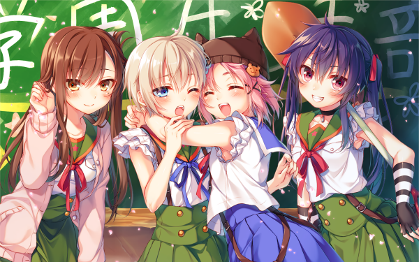Anime School-Live! Yuki Takeya Yuuri Wakasa Miki Naoki Kurumi Ebisuzawa Gakkou Gurashi! HD Wallpaper | Background Image