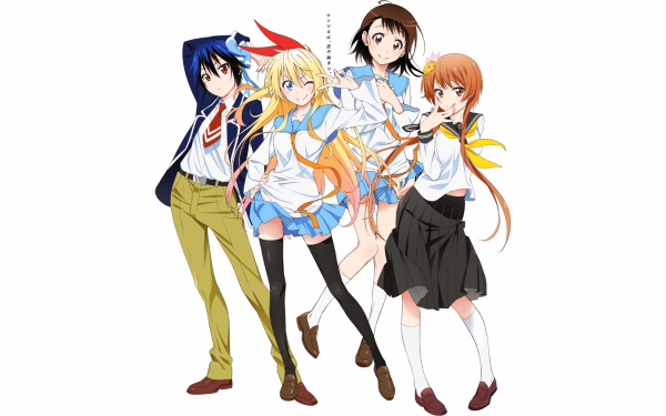 Anime Nisekoi Chitoge Kirisaki Kosaki Onodera Marika Tachibana Seishirou Tsugumi Blonde Long Hair School Uniform Skirt HD Wallpaper | Background Image
