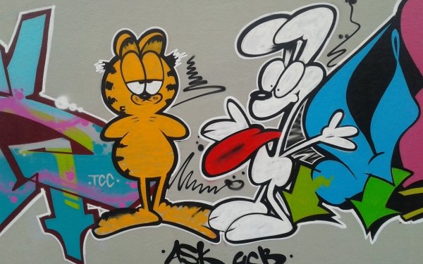 Artistic Graffiti Garfield Cartoon HD Wallpaper | Background Image