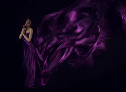  Girl in Purple Gown