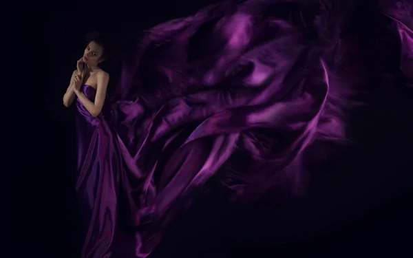  Girl in Purple Gown