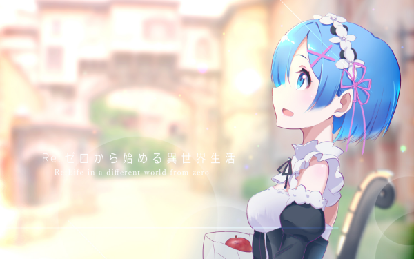 Anime Re:ZERO -Starting Life in Another World- Rem Short Hair Blue Hair Blue Eyes HD Wallpaper | Background Image