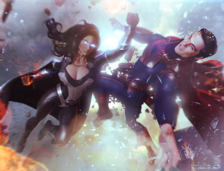 Synestra battle Comic Superman HD Desktop Wallpaper | Background Image