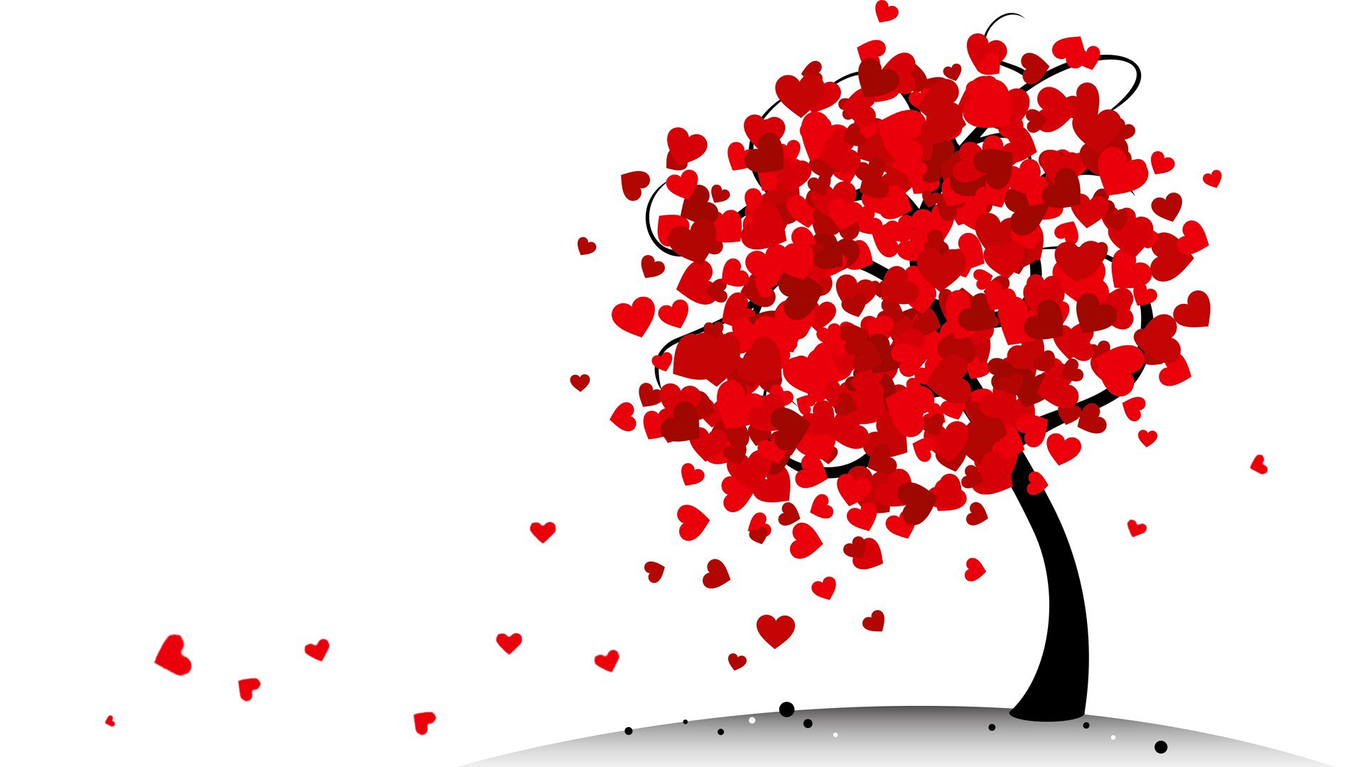 HD red love tree wallpapers