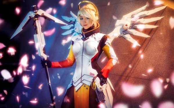Women Cosplay Overwatch Mercy HD Wallpaper | Background Image