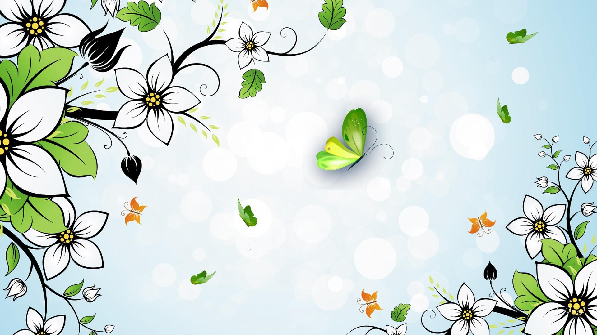 Download Butterfly Flower Collage Artistic Spring HD Wallpaper
