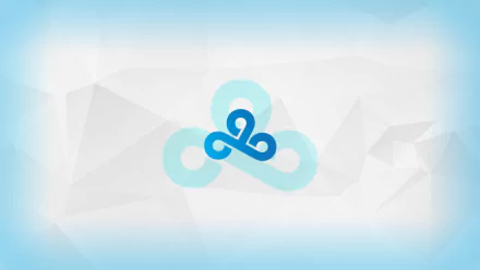 A sleek HD desktop wallpaper featuring the Cloud9 logo against a soft blue abstract background, celebrating the eSports team and their presence in Counter-Strike: Global Offensive.