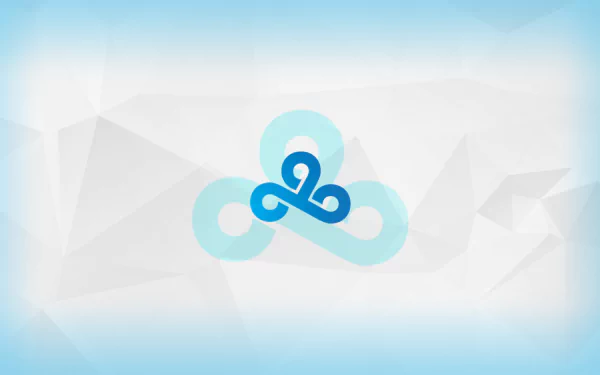 A sleek HD desktop wallpaper featuring the Cloud9 logo against a soft blue abstract background, celebrating the eSports team and their presence in Counter-Strike: Global Offensive.