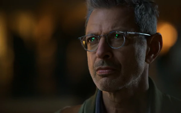 Close-up of a man wearing glasses from the movie Independence Day: Resurgence, featured in a 4K Ultra HD PC desktop wallpaper and background.