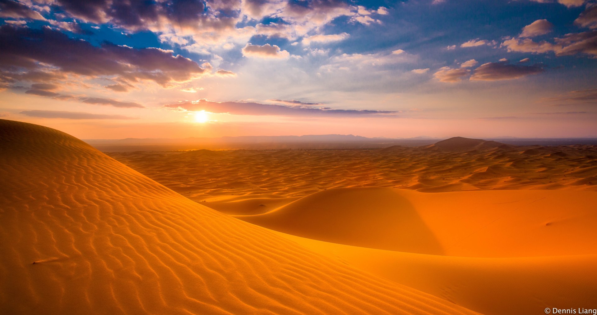 Download Morocco Sahara Sky Sunset Sand Dune Sand Nature Desert HD