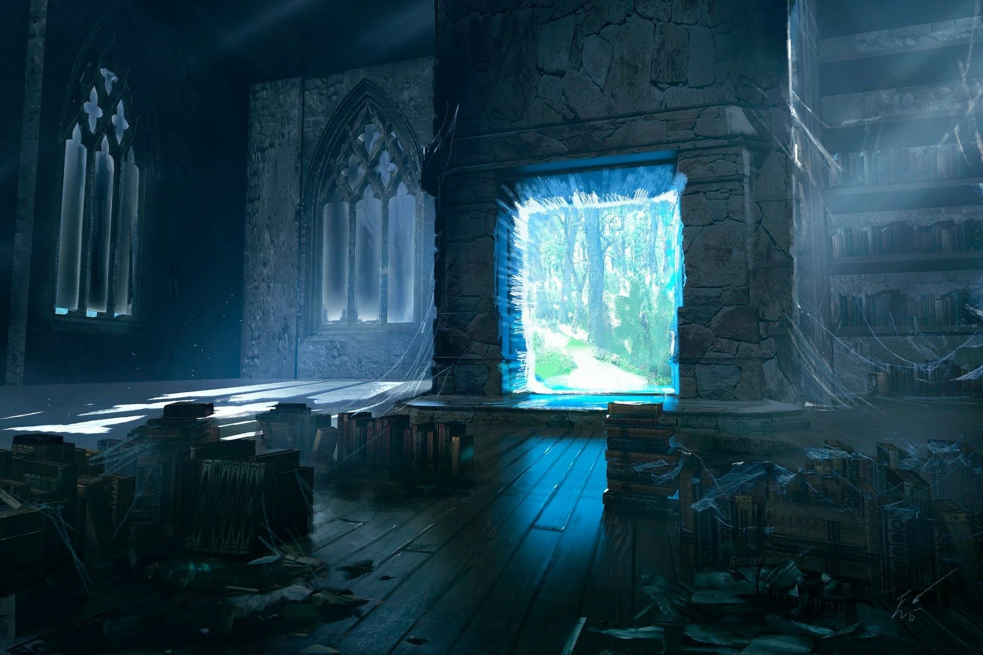 Магический портал. Комната в замке. Таинственная комната. Комната магии. Комната в замке арт.