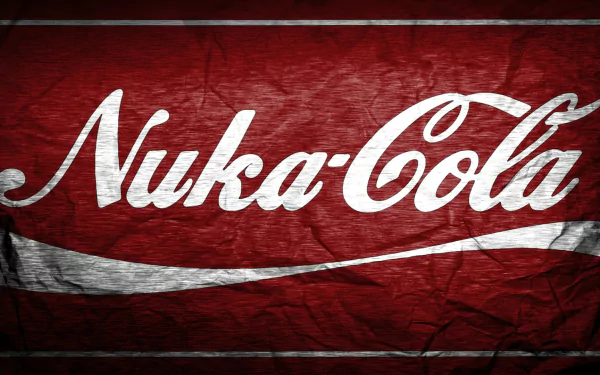 HD wallpaper featuring the iconic Nuka-Cola logo from Fallout 4, capturing the essence of the popular video game series in a vibrant and retro design.