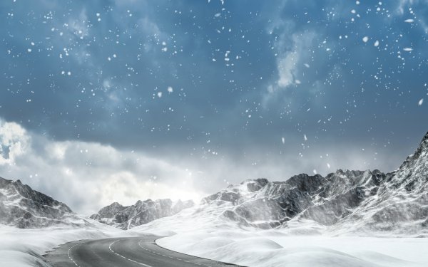 Man Made Road Winter Snow Snowfall HD Wallpaper | Background Image