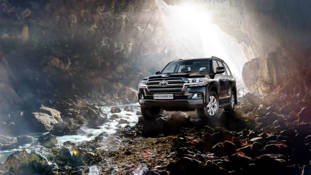 car black car SUV Toyota vehicle Toyota Land Cruiser HD Desktop Wallpaper | Background Image