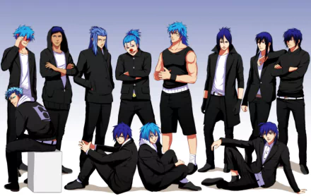 Sinbad (Magi) Mukuro Rokudo Toriko (Toriko) Buggy (One Piece) Sieghart (Rave) Jellal Fernandes Saix (Kingdom hearts) Daiki Aomine Kamina (Tengen Toppa Gurren Lagann) Grimmjow Jaegerjaquez Anime crossover HD Desktop Wallpaper | Background Image