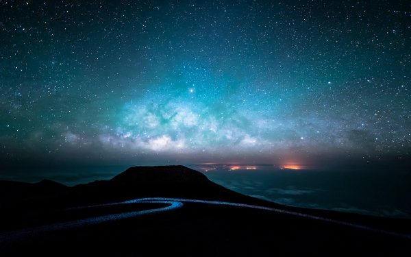 Earth Sky Road Night Milky Way Starry Sky Stars HD Wallpaper | Background Image