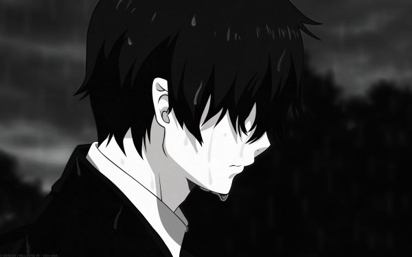 Anime Blue Exorcist Rin Okumura Sad Rain Black Hair Close-Up Ao No Exorcist HD Wallpaper | Background Image