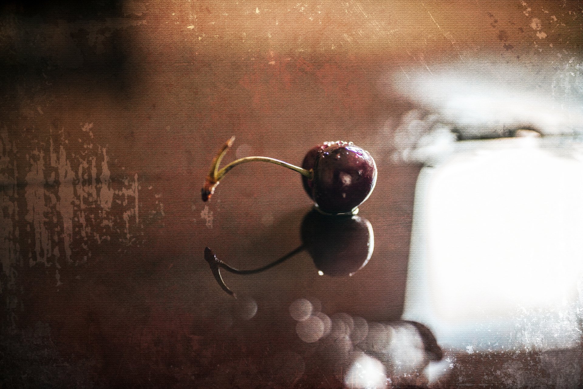 Solitary Cherry Reflection — HD Fruit & Food Wallpaper | 2048x1367 ...