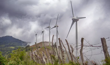 barb wire fence man made wind turbine HD Desktop Wallpaper | Background Image
