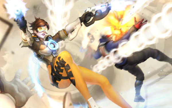 Soldier: 76 (Overwatch) Tracer (Overwatch) video game Overwatch HD Desktop Wallpaper | Background Image