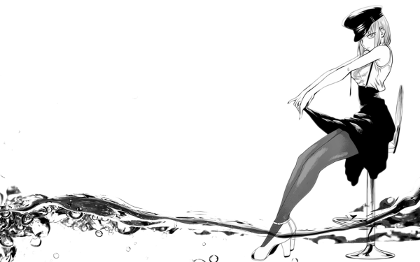 Anime Dagashi Kashi Shidare Hotaru Water Skirt High Heels Hat Pantyhose HD Wallpaper | Background Image