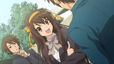 Suzumiya Haruhi no Yuuutsu Itsuki Koizumi Kyon (Haruhi) Haruhi Suzumiya Anime The Melancholy of Haruhi Suzumiya HD Desktop Wallpaper | Background Image