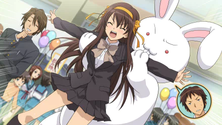 Suzumiya Haruhi no Yuuutsu Itsuki Koizumi Kyon (Haruhi) Haruhi Suzumiya Anime The Melancholy of Haruhi Suzumiya HD Desktop Wallpaper | Background Image