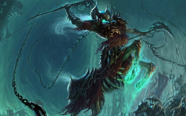 Dark Warrior Chain Undead Horns HD Wallpaper | Background Image