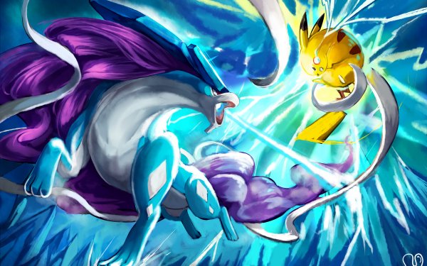 Video Game Pokken Tournament Pokémon Pikachu Suicune Tail Red Eyes HD Wallpaper | Background Image