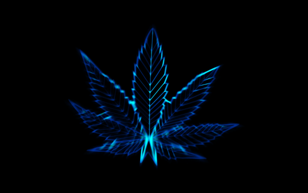 Artistic Marijuana Blue Neon HD Wallpaper | Background Image