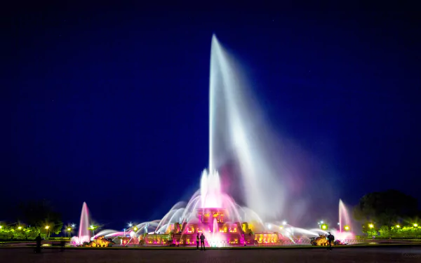 light night man made fountain HD Desktop Wallpaper | Background Image