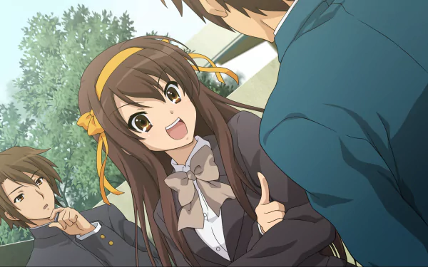 Suzumiya Haruhi no Yuuutsu Itsuki Koizumi Kyon (Haruhi) Haruhi Suzumiya Anime The Melancholy of Haruhi Suzumiya HD Desktop Wallpaper | Background Image