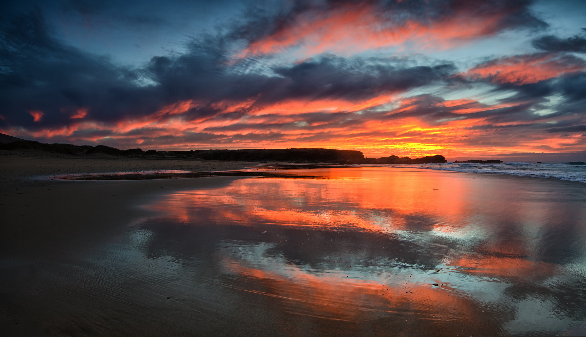 Download Reflection Landscape Sand Sky Nature Beach HD Wallpaper