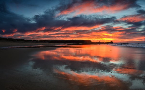 Earth Beach Nature Sky Sand Landscape Reflection HD Wallpaper | Background Image