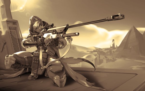 Video Game Overwatch Ana Woman Warrior Sniper Rifle HD Wallpaper | Background Image