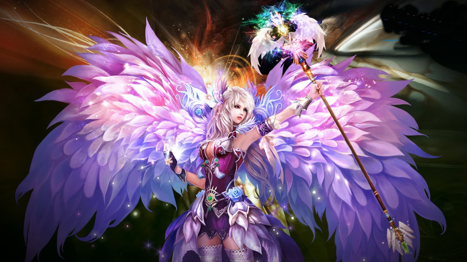 Download Wings Purple Angel Fantasy Video Game Perfect World HD Wallpaper